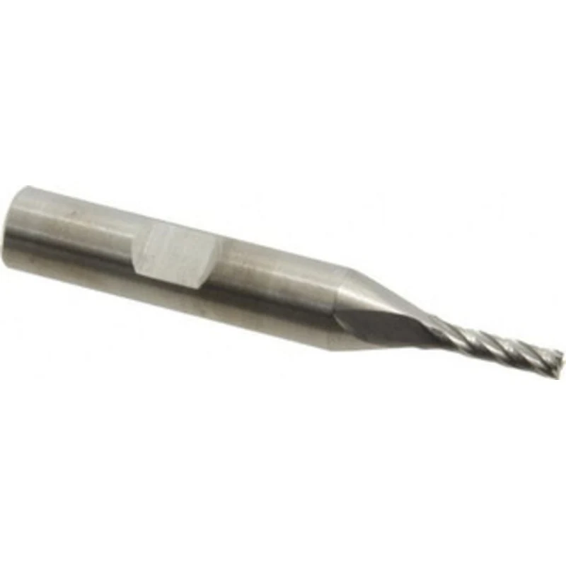 RobbJack 1/8, 1/2 LOC, 3/8 Shank Diam, 2-1/2 OAL, 4 Flute, Solid Carbide Square End Mill Single End, Uncoated, Spiral...